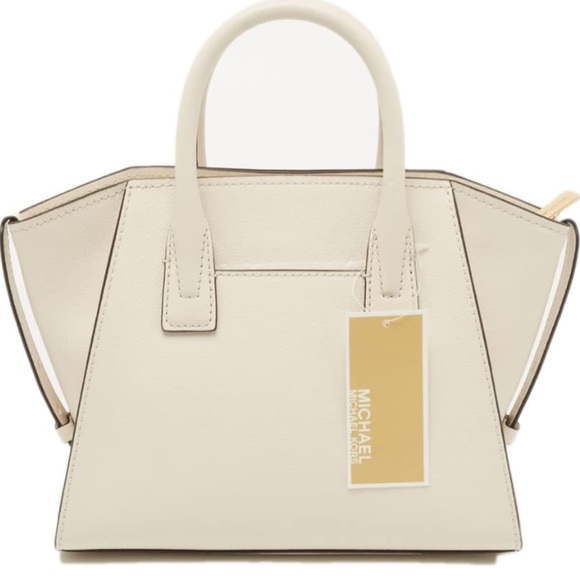 MICHAEL KORS
Avril Small Leather Top-Zip Satchel
COLOR: Light Cream 
NWT - Picture 2 of 4